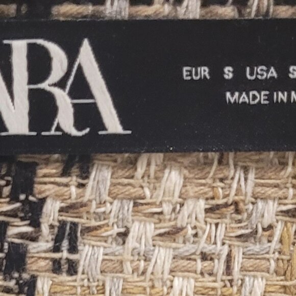 Zara -  Black, Taupe & White  Women's Oversized Tweed Jacket - Picture 3 of 8